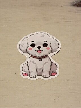 10/$10 Stickers Decal - Bishon Frise Puppy Kawaii Animal Sticker - Brand New